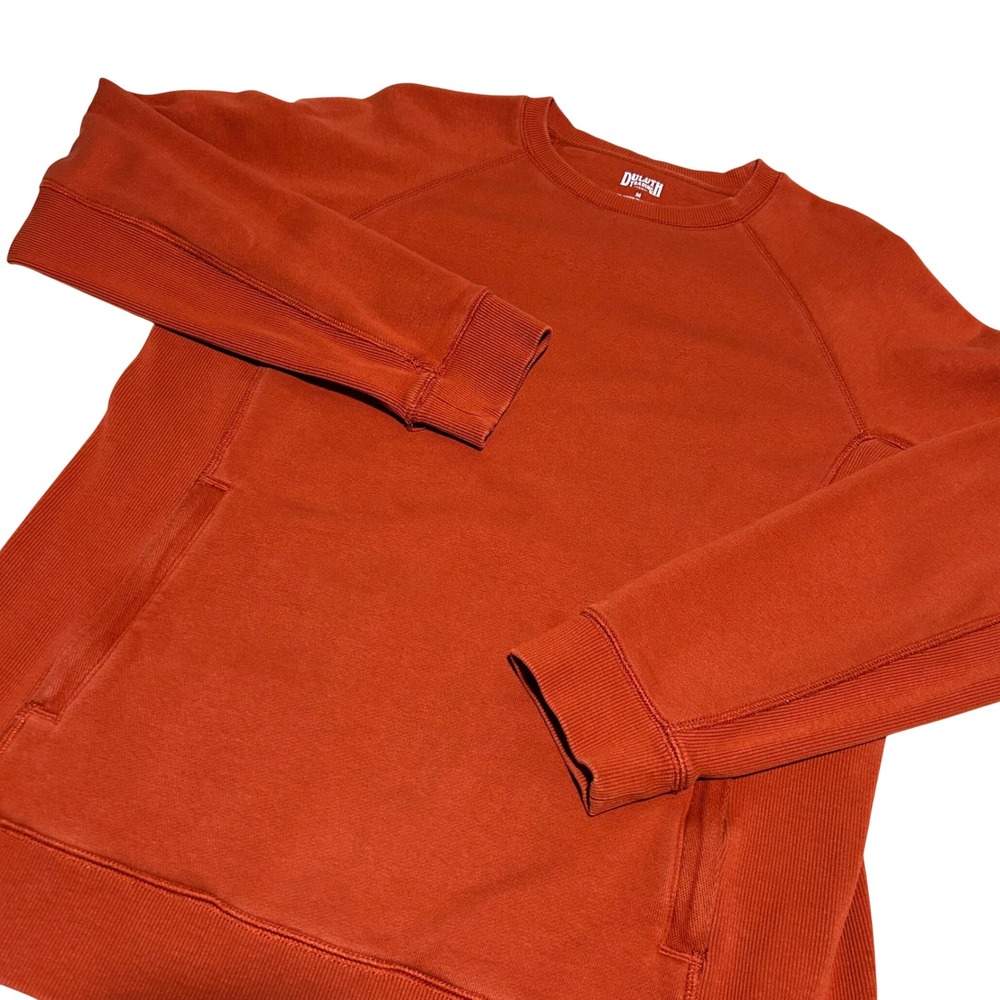 Duluth Trading Co Sweatshirt Women M Orange Raglan Zip Pockets Pullover